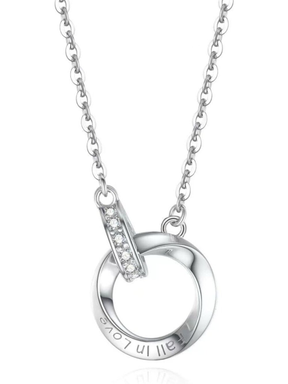 Romantic S925 Sterling Silver Zircon Necklace for Couples - Perfect Gift